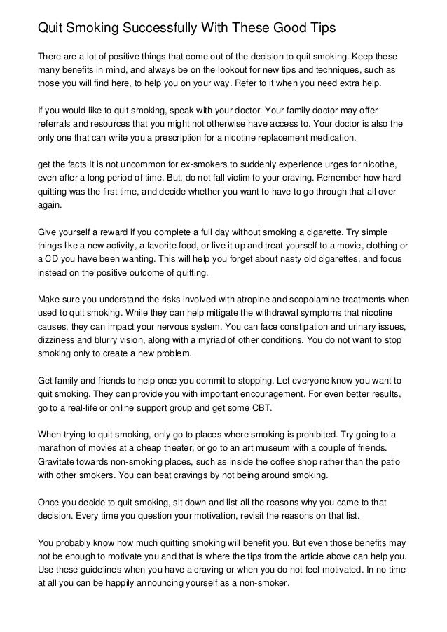 How To Stop Smoking : Tips from real life experience
